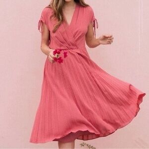 Gal Meets Glam Pink Angelica Plaid Midi Dress Size 6P